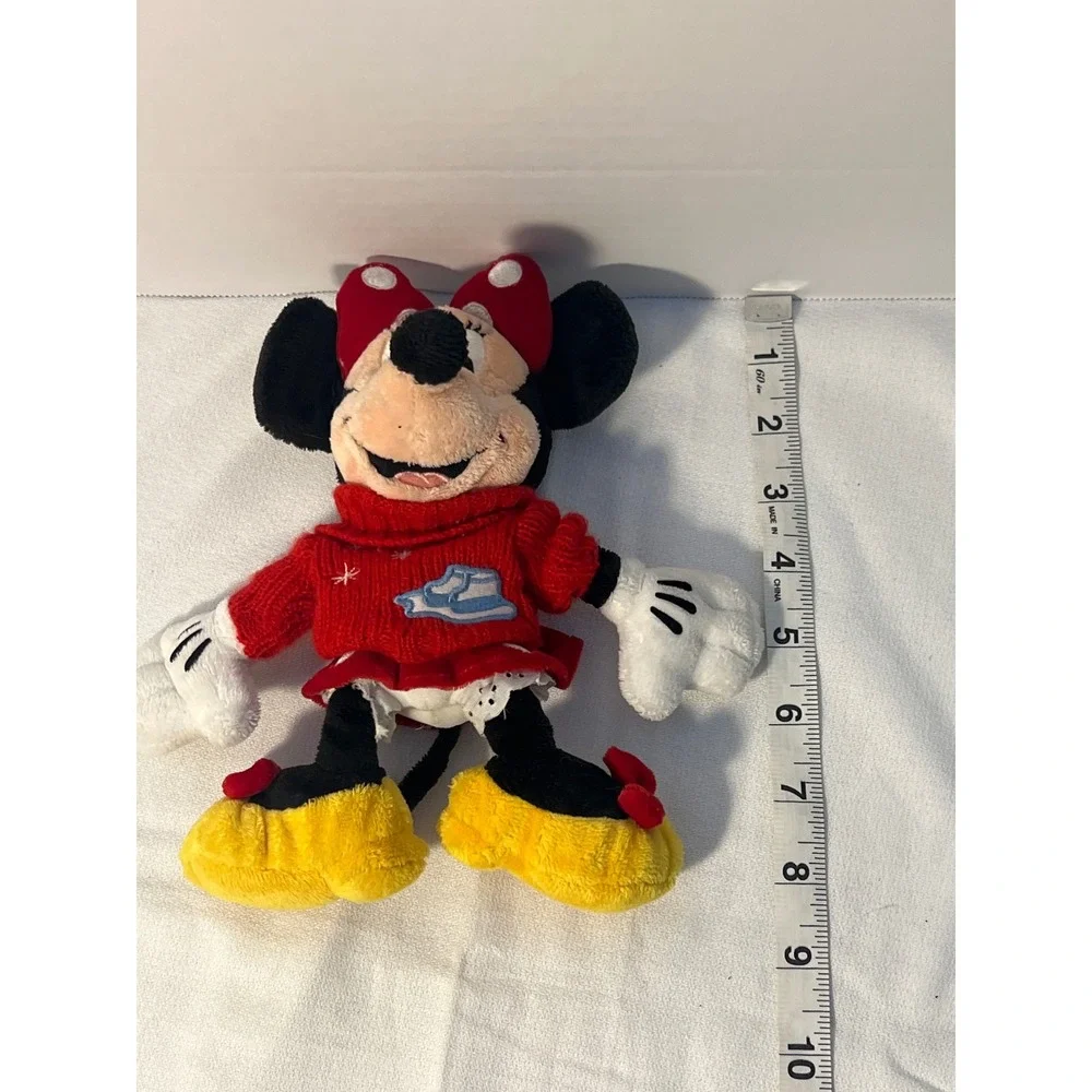 Disney‎ Minnie Mouse Plush Toy Red Sweater Yellow Shoes Bow